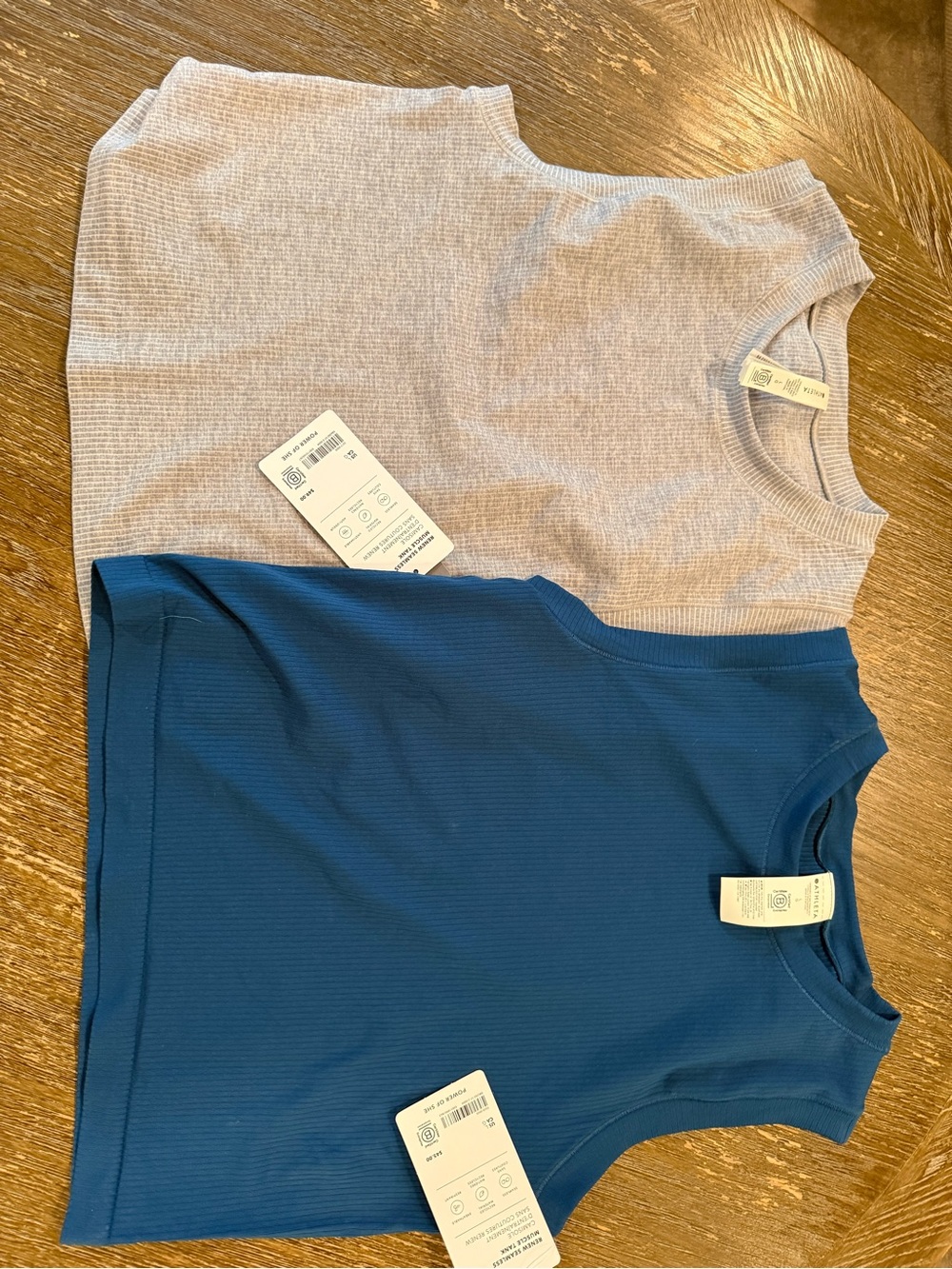 Athleta Women's Ribbed Muscle Tank Duo - Blue & Light Gray